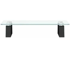 Laikiklis Monitoriaus stovas, juodas, 40x20x8cm, stiklas ir metalas