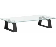 Laikiklis Monitoriaus stovas, juodas, 40x20x8cm, stiklas ir metalas