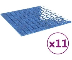 Mozaikos plytelė 11 pcs Mėlyna 50 x 50 cm Stiklas