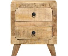 naktinė spintelė 2 vnt 40x32x46 cm medžio masyvo grubus mango