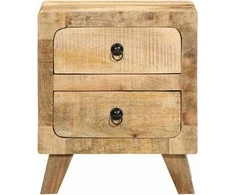 naktinė spintelė 2 vnt 40x32x46 cm medžio masyvo grubus mango