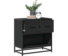 naktinė spintelė Juoda 60x31x60 cm Mediena ir metalas
