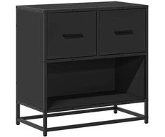 naktinė spintelė Juoda 60x31x60 cm Mediena ir metalas