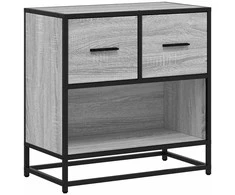 naktinė spintelė Pilka Sonoma 60x31x60 cm Mediena ir metalas