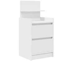Naktinė spintelė su 2 stalčiais, balta, 38x34x80 cm