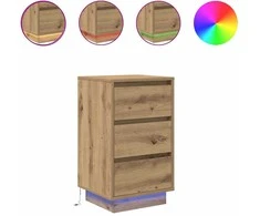 naktinė spintelė su LED lemputėmis Artisan ąžuolas 38x34x65 cm