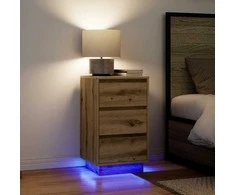 naktinė spintelė su LED lemputėmis Artisan ąžuolas 38x34x65 cm