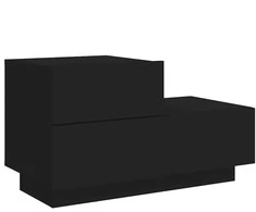 Naktinė spintelė su LED lemputėmis, juoda, 70x36x40,5cm