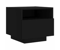 Naktinė spintelė su LED lemputėmis, juoda, 40x39x37cm