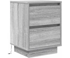 naktinė spintelė su LED lemputėmis Pilka Sonoma 38x34x50 cm