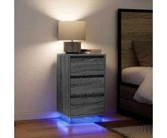naktinė spintelė su LED lemputėmis Pilka Sonoma 38x34x65 cm