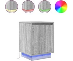 naktinė spintelė su LED lemputėmis Pilka Sonoma 38x34x50 cm