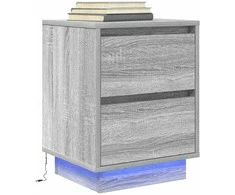 naktinė spintelė su LED lemputėmis Pilka Sonoma 38x34x50 cm