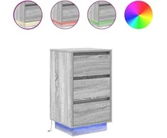 naktinė spintelė su LED lemputėmis Pilka Sonoma 38x34x65 cm