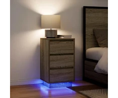 naktinė spintelė su LED lemputėmis Sonoma ąžuolas 38x34x65 cm
