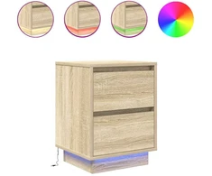 naktinė spintelė su LED lemputėmis Sonoma ąžuolas 38x34x50 cm