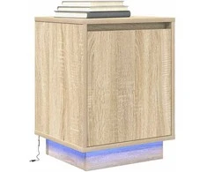 naktinė spintelė su LED lemputėmis Sonoma ąžuolas 38x34x50 cm