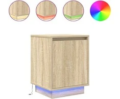 naktinė spintelė su LED lemputėmis Sonoma ąžuolas 38x34x50 cm