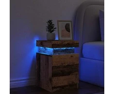 Naktinė spintelė su LED, medienos, 35x39x55cm, mediena