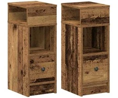 Naktinės spintelės su stalčiais, 2vnt., medienos, 25x31x66cm