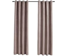 Naktinės užuolaidos su žiedais, 2vnt., taupe spalvos, 140x225cm