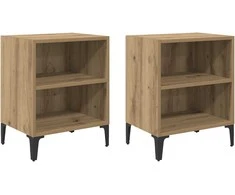 Šalia lovos spintelė 2 pcs Amatininkų ąžuolas 40 x 30 x 50 cm