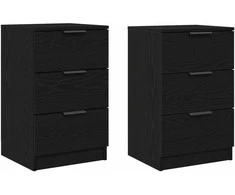 Šalia lovos spintelė 2 pcs Juodas ąžuolas 40 x 65 x 65 cm