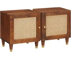 Šalia lovos spintelė 2 pcs Ruda 40 x 33,5 x 46 cm