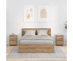 Naktiniai staliukai 2 pcs Amatininkų ąžuolas 30,5 x 30 x 43 cm