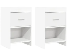 Naktiniai staliukai 2 pcs Balta 40 x 30 x 60 cm