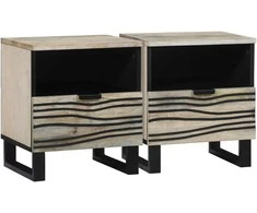 Šalia lovos spintelė 2 pcs Balta 40 x 33 x 46 cm