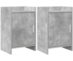 Naktiniai staliukai 2 pcs Betono pilka 40 x 30 x 60 cm