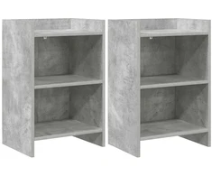 Naktiniai staliukai 2 pcs Betono pilka 40 x 30 x 60 cm