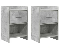 Naktiniai staliukai 2 pcs Betono pilka 40 x 30 x 60 cm