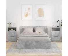 Naktiniai staliukai 2 pcs Betono pilka 40 x 30 x 467 cm