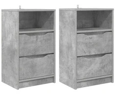Naktiniai staliukai 2 pcs Betono pilka 40 x 30 x 467 cm