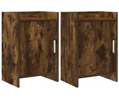 Naktiniai staliukai 2 pcs Dūminio ąžuolo 40 x 30 x 60 cm