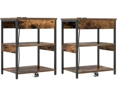 Šalia lovos spintelė 2 pcs Rūkyta ąžuolas 41 x 31 x 51 cm