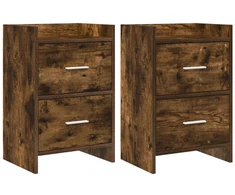Naktiniai staliukai 2 pcs Dūminio ąžuolo 40 x 30 x 60 cm