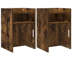 Naktiniai staliukai 2 pcs Dūminio ąžuolo 40 x 36 x 60 cm