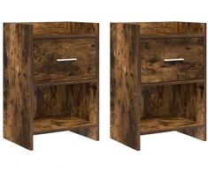 Naktiniai staliukai 2 pcs Dūminio ąžuolo 40 x 30 x 60 cm