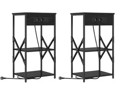 Šalia lovos spintelė 2 pcs Juodas ąžuolas 41 x 31 x 76 cm