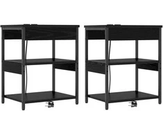 Šalia lovos spintelė 2 pcs Juodas ąžuolas 41 x 31 x 51 cm