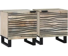 Šalia lovos spintelė 2 pcs Balta 40 x 33 x 46 cm