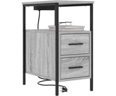 Šalia lovos spintelė 2 pcs Pilkas Sonoma 30 x 48 x 61 cm