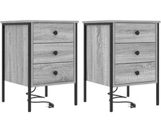 Šalia lovos spintelė 2 pcs Pilkas Sonoma 42 x 41 x 61 cm