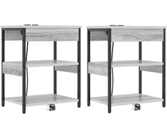Šalia lovos spintelė 2 pcs Pilkas Sonoma 41 x 31 x 51 cm