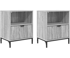 Šalia lovos spintelė 2 pcs Pilka sonoma ąžuolo 49 x 36 x 61 cm