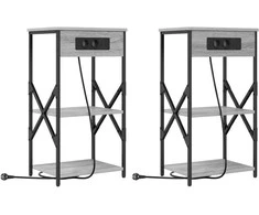 Šalia lovos spintelė 2 pcs Pilkas Sonoma 41 x 31 x 76 cm