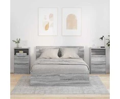 Naktiniai staliukai 2 pcs Pilkas Sonoma 40 x 30 x 467 cm